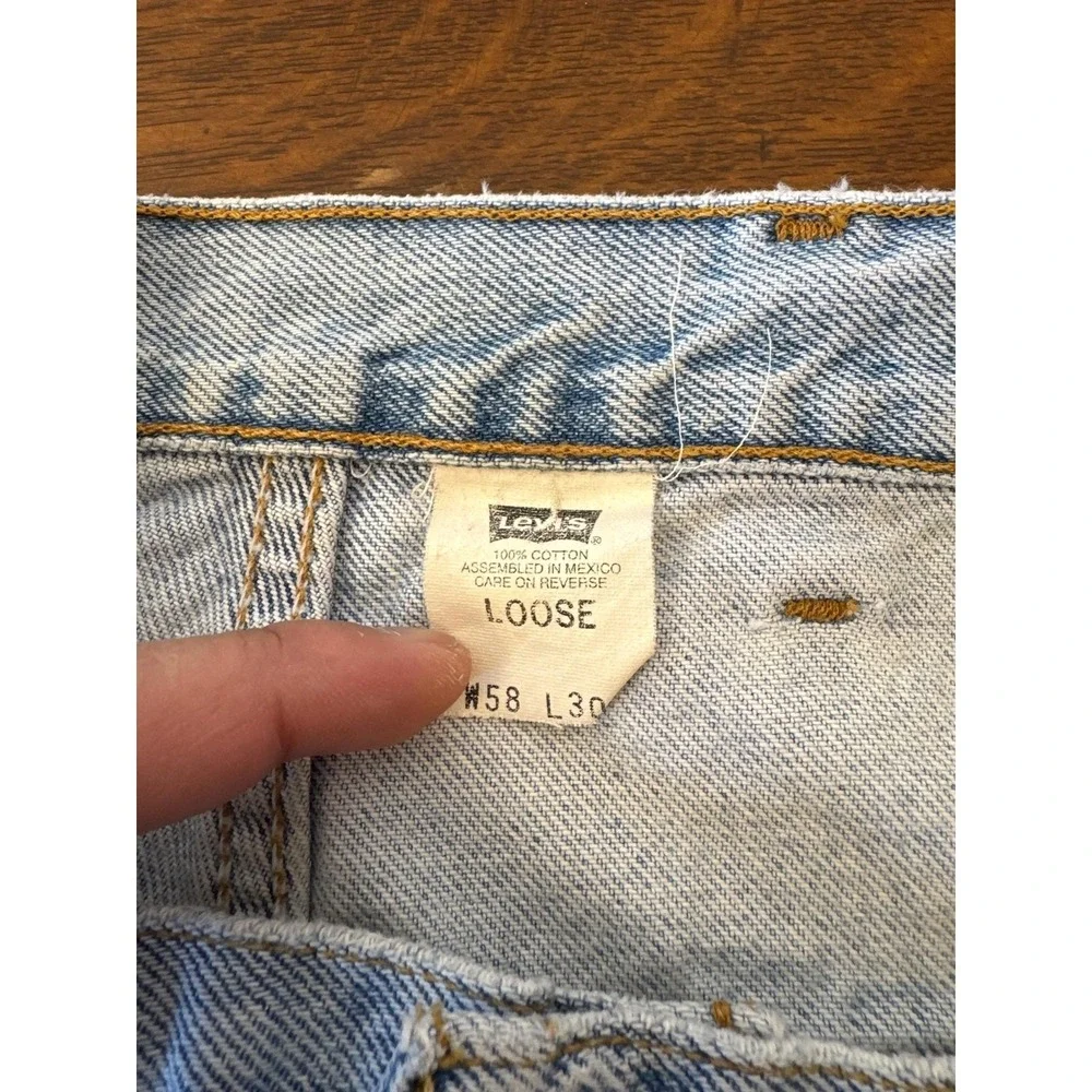Vintage Levis Loose Jeans Mens Light Wash Blue Straight Big & Tall Fits 56x29 90
